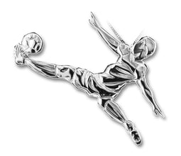 Gioiello pendente calcio, tiro al volo sforbiciata