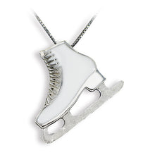 Gioiello pendente pattino ghiaccio smaltato bianco