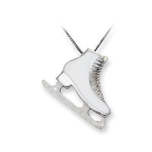 Ciondolo collana Pattino ghiaccio smaltato bianco