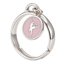 Anello gioiello ballerina con charm smaltato rosa MIKELART in argento 925