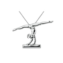 Joyas de la gimnasia artística colgantes gimnasta HANDSTAND ON THE BEAM. SPLIT HANDSTAND LEGs BENT ON THE BEAM