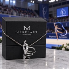 Rhythmic gymnastics jewellery necklace ribbon, Snakes in back split with hand