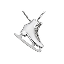 Bijoux sur les patins, pendentif patin à glace petit émaillé blanc