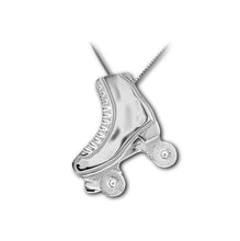 Collana gioiello pattino artistico a rotelle con ruote diamantate MIKELART in argento 925