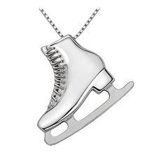 Bijoux sur les patins, pendentif patin à glace grand émaillé blanc