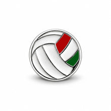 Jewel White enameled volleyball ball brooch