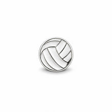 Jewel White enameled volleyball ball brooch